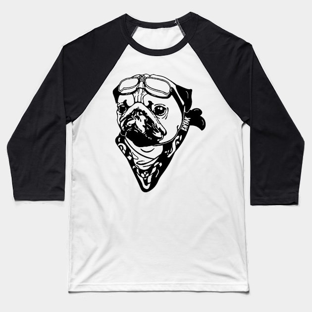 Pug Pilot 2 Baseball T-Shirt by Entak